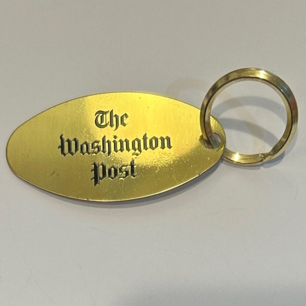 The Washington Post Gold Key Ring Keychain 1990s